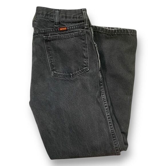 Vintage Rustler Black Denim Jeans Relaxed Fit Straight Leg - Picture 9 of 9